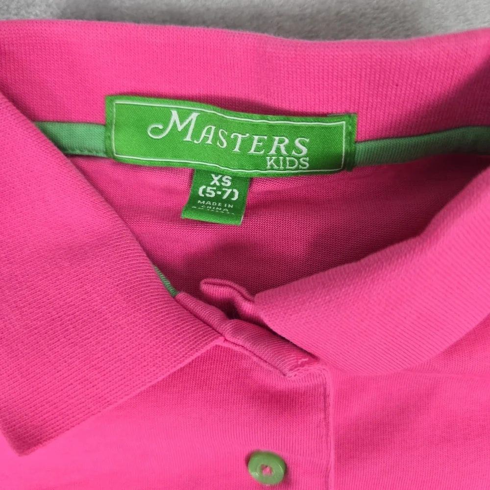 Masters Kids Girls Golf Polo XS (5-7) Pink AOP Logo